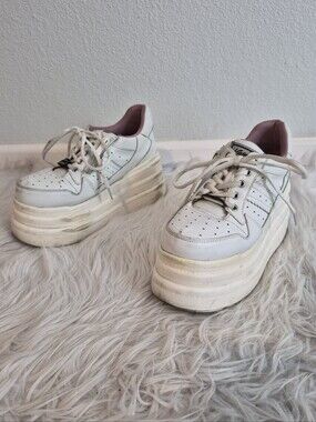 Yosuke Chunky J Fashion White Platform Lace-Up Rave Festival Sneakers Size 8